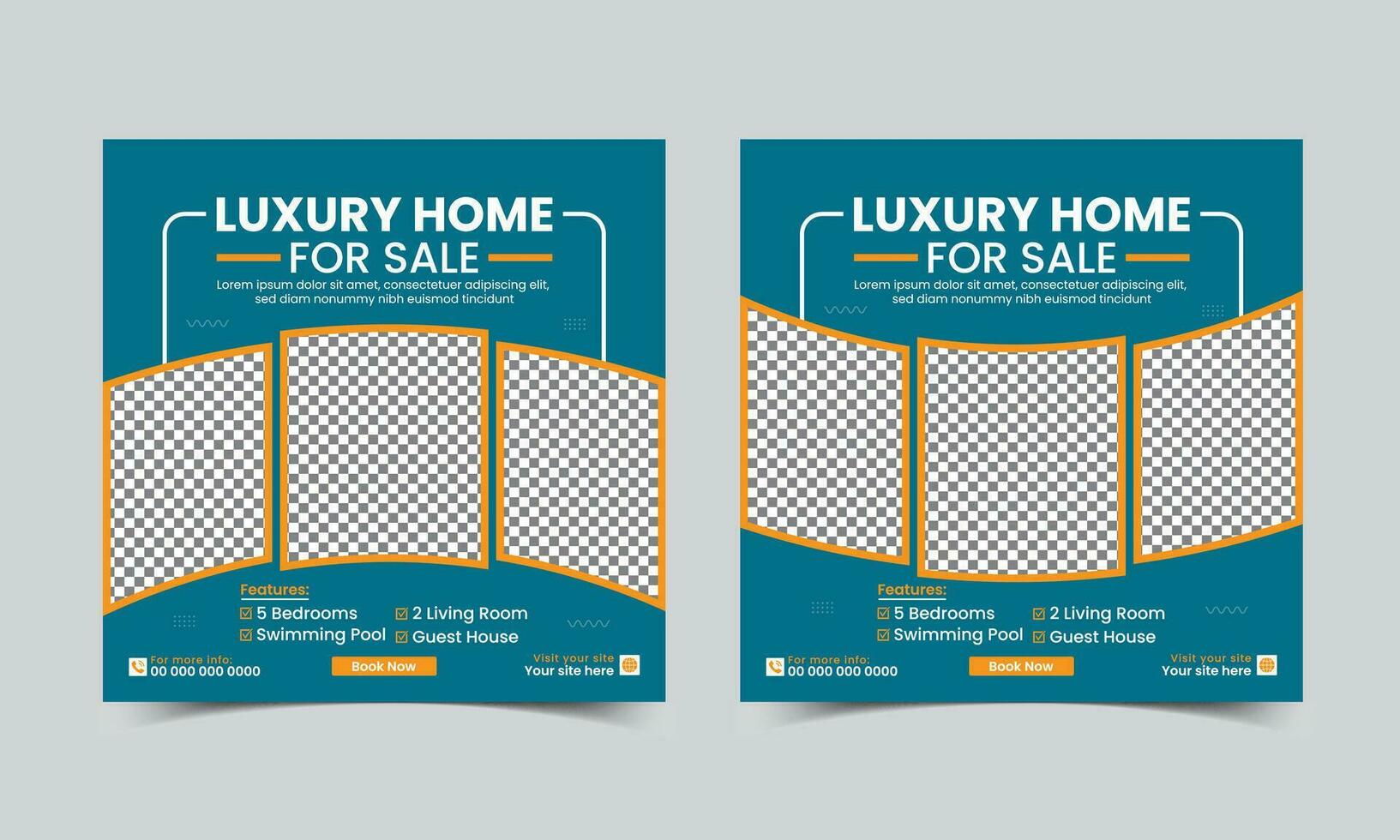 Real estate property sale social media post or square web banner design template vector