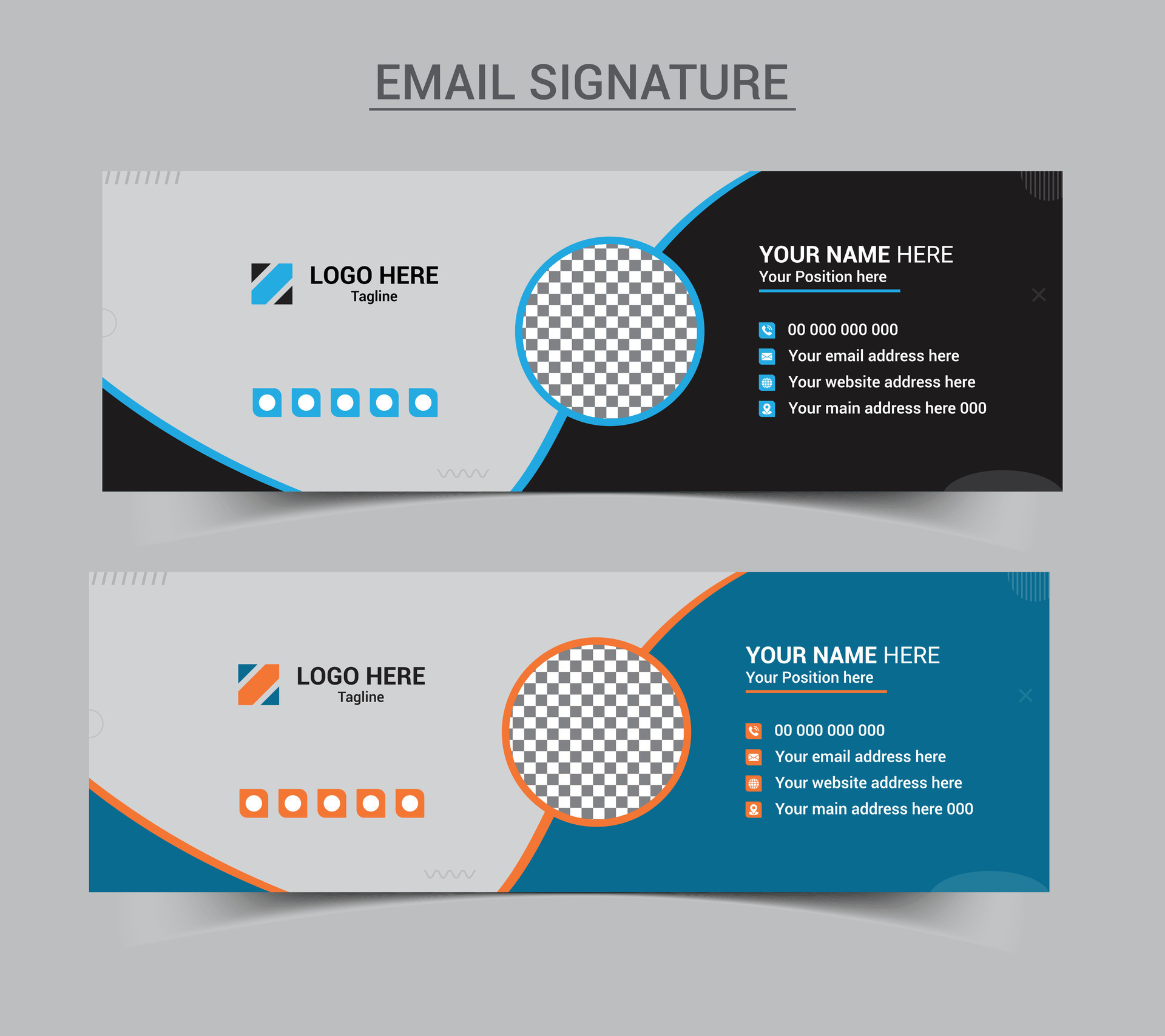 Corporate email signature template and personal social media cover ...