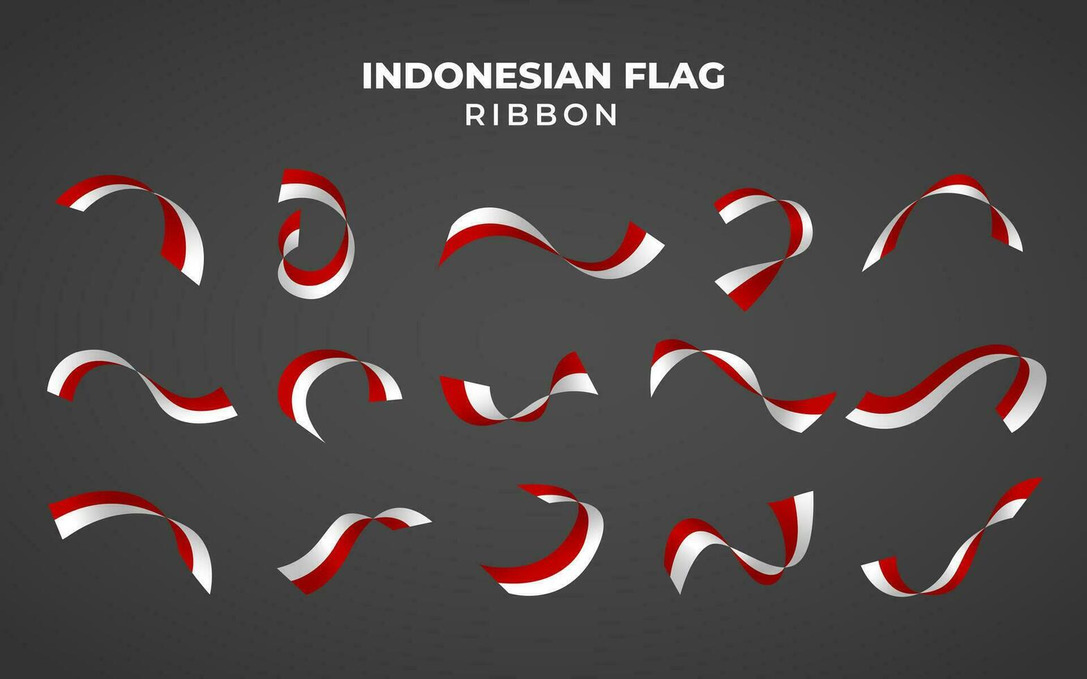 Set of Indonesian Flags Ribbon vector