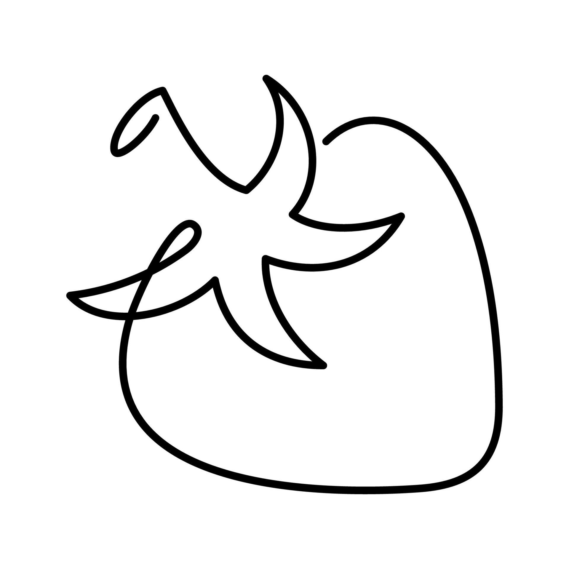Strawberry icons. Single line art style strawberry. Abstract creative