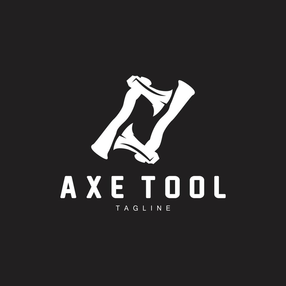 Axe Logo, Wood Cutting Tool, Lumberjack Vector, Simple Minimalist Design, Symbol Template vector