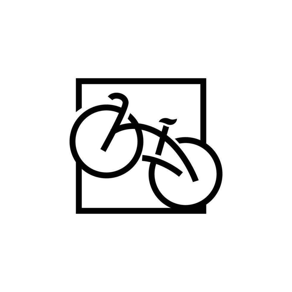 Bicycle Logo, Simple Minimalist Design, Sport Transport Vector, Illustration silhouette template vector