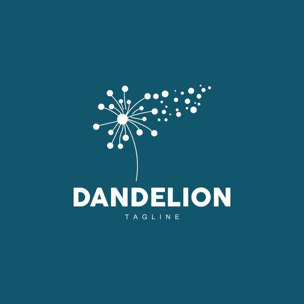 Dandelion Logo, Vector Plant Dandelion flower, Design Icon Template