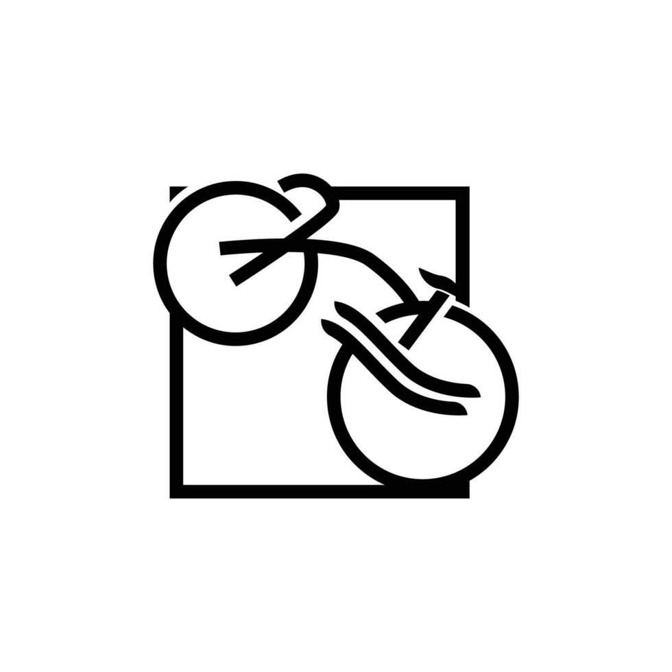 Bicycle Logo, Simple Minimalist Design, Sport Transport Vector, Illustration silhouette template vector