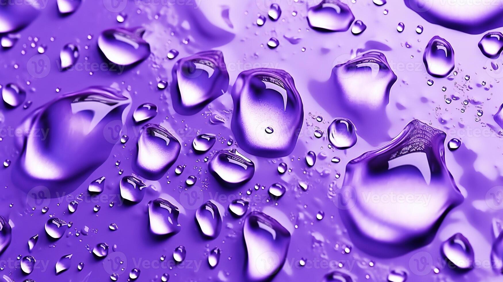 , Lavender color. Texture of light violet purple gel with drops and waves on soft background. Liquid beauty product closeup photo