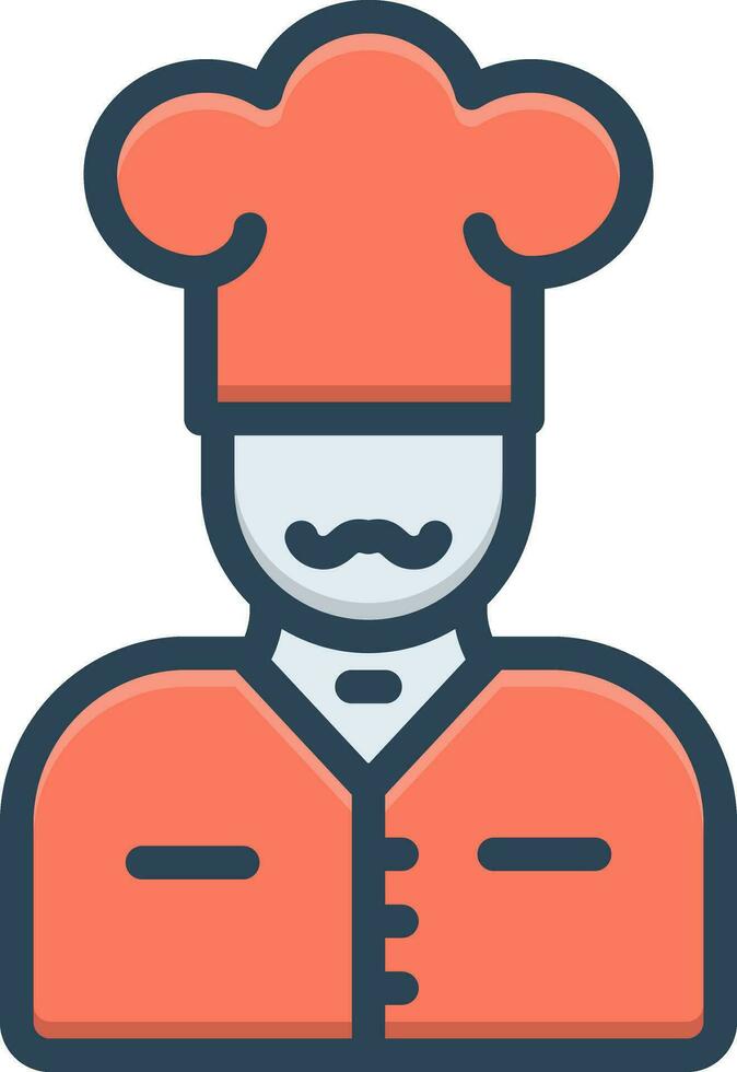 color icon for chef vector