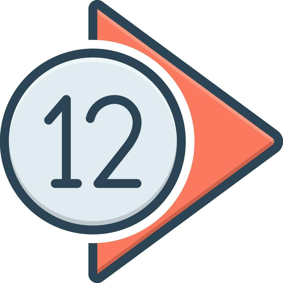 color icon for number vector