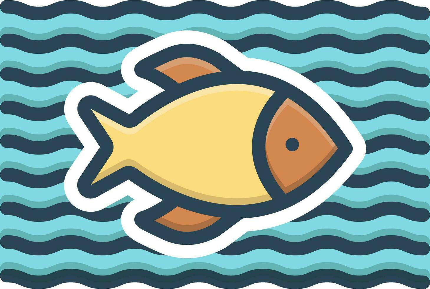 color icon for fish vector