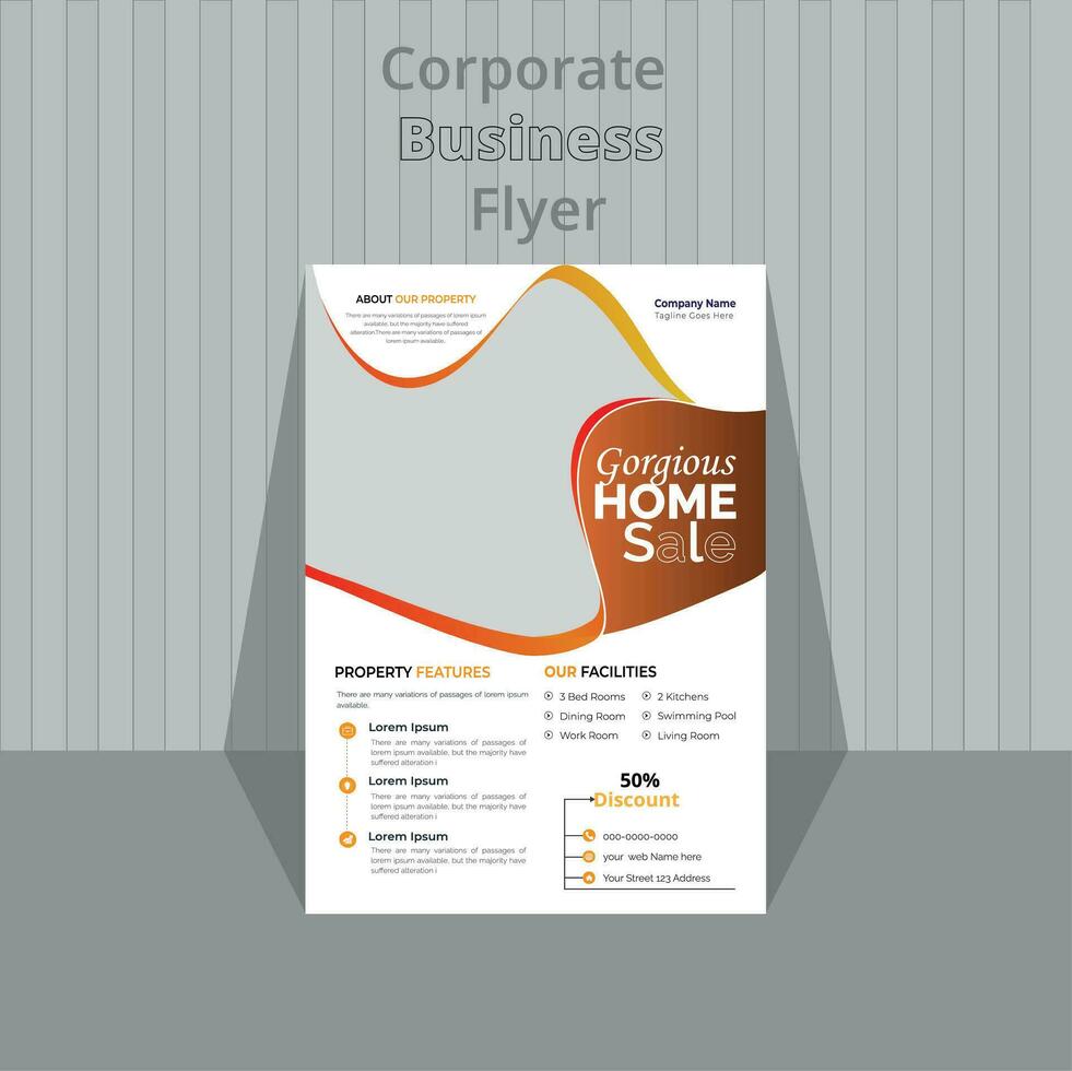 Construction business Corporate Flyer Design, vector
