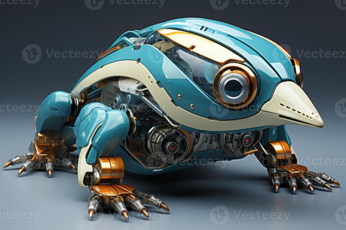 Platypus robot, robotic animal isolated over white background. AI Generated photo