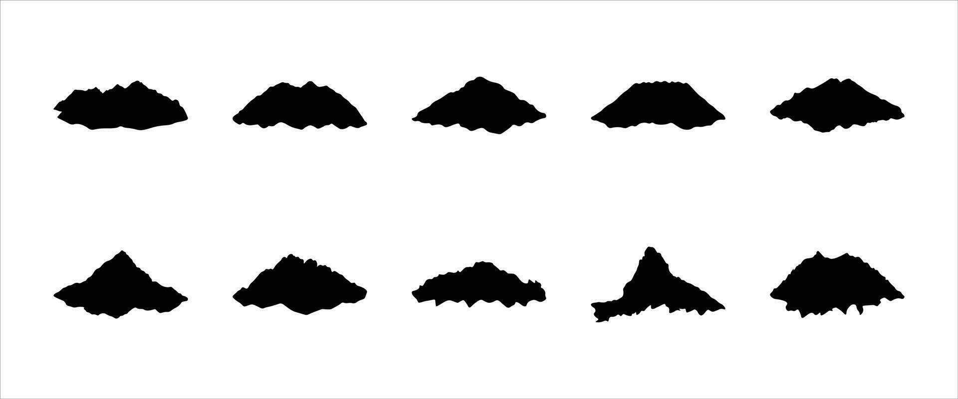 montaña silueta ilustración vector conjunto