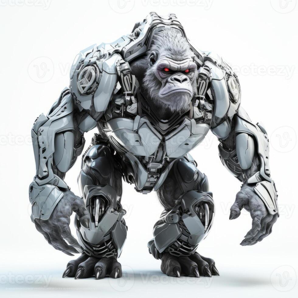 Gorilla robot, robotic animal isolated over white background. 26765113