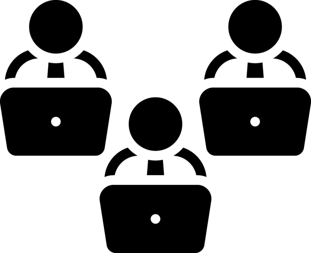 solid icon for staff vector