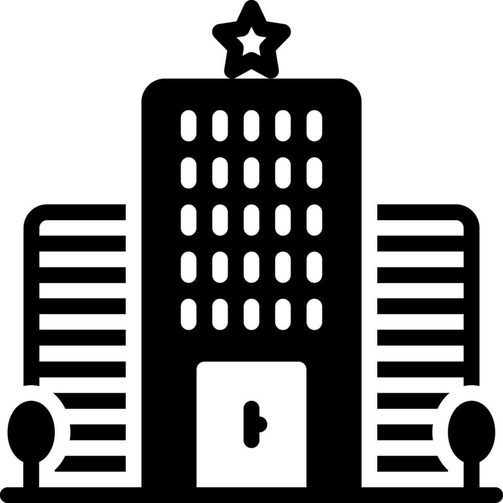solid icon for hotel vector