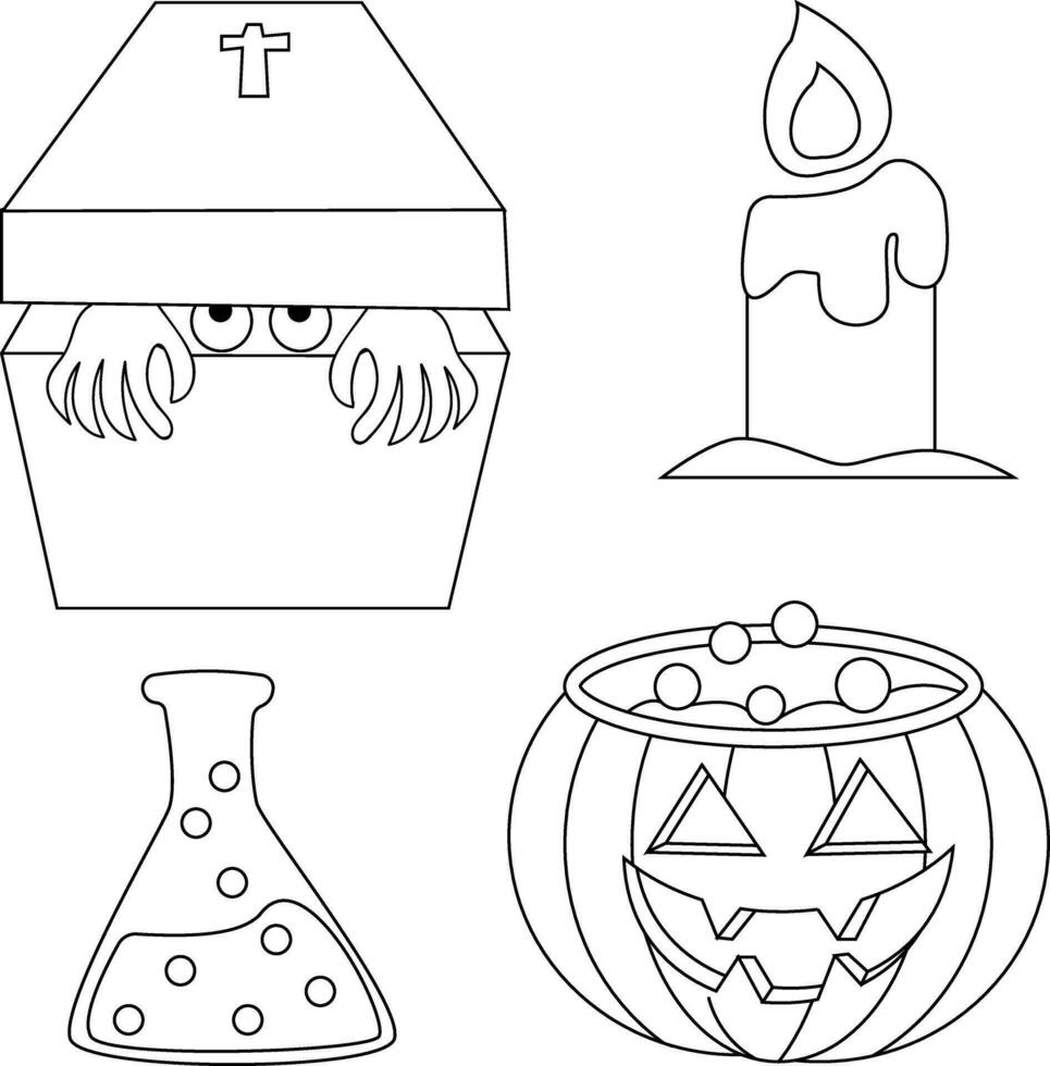 Outline Halloween Clipart Set Contains A Ghost Witch Hat Cat Moon outline-halloween-clipart-set-contains-a-ghost-witch-hat-cat-moon