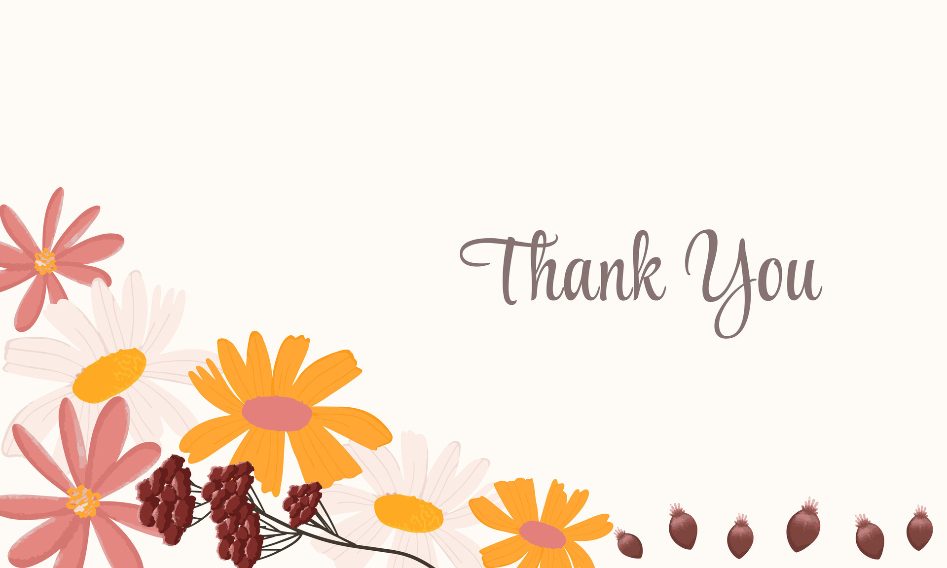 thank you card with flower design 26765274 Vector Art at Vecteezy