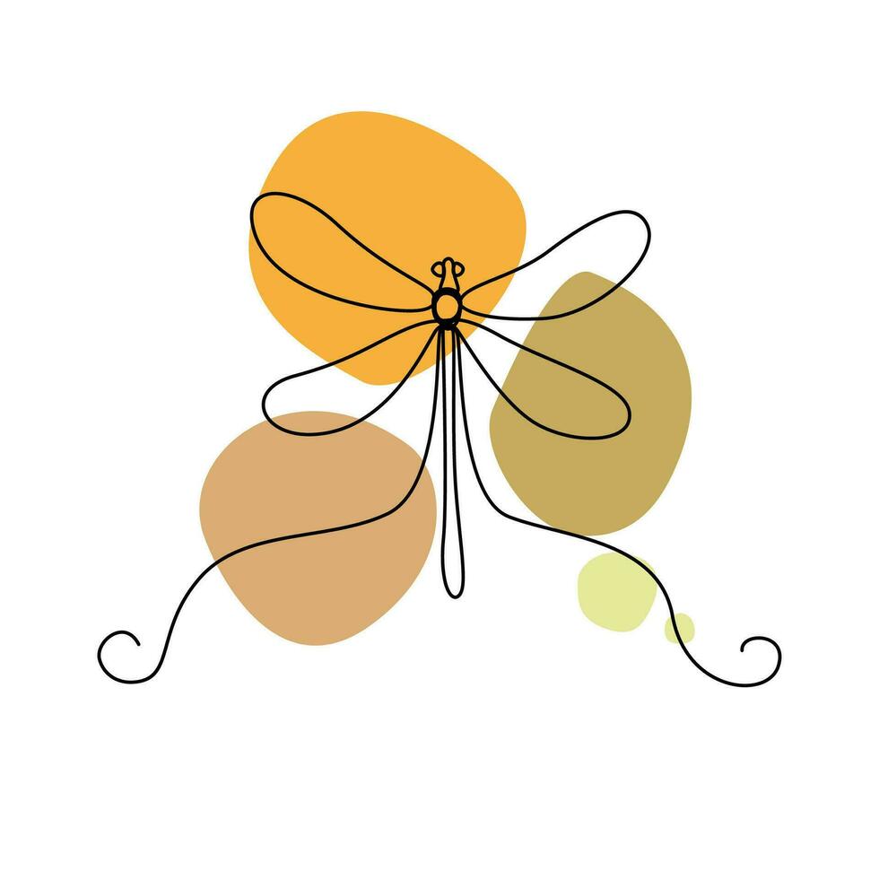Dragonfly line art vector for wall decoration printing template