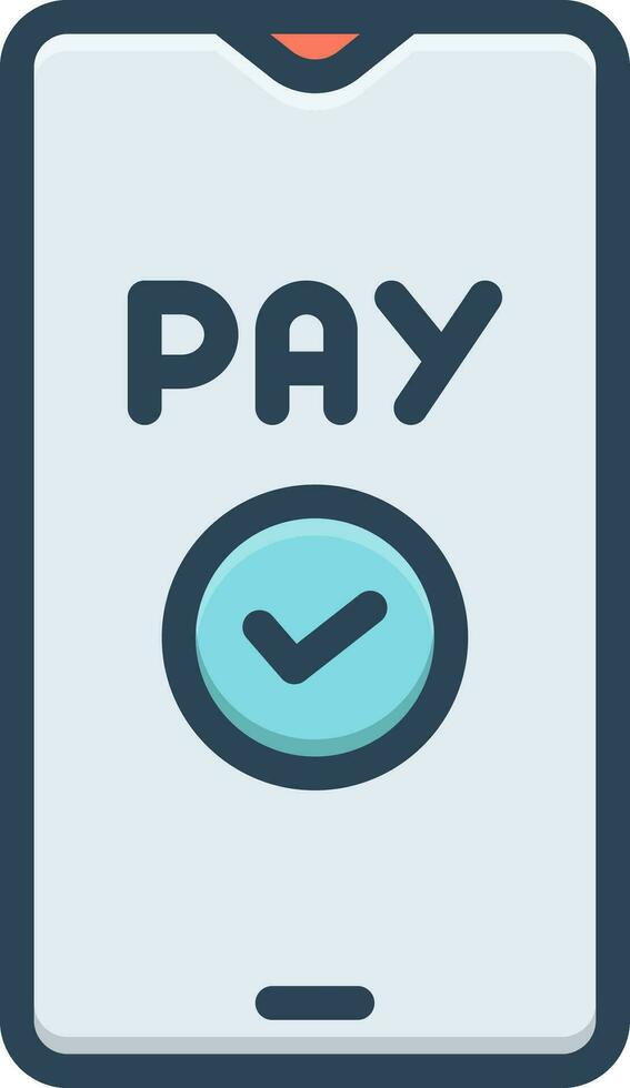 color icon for pay vector