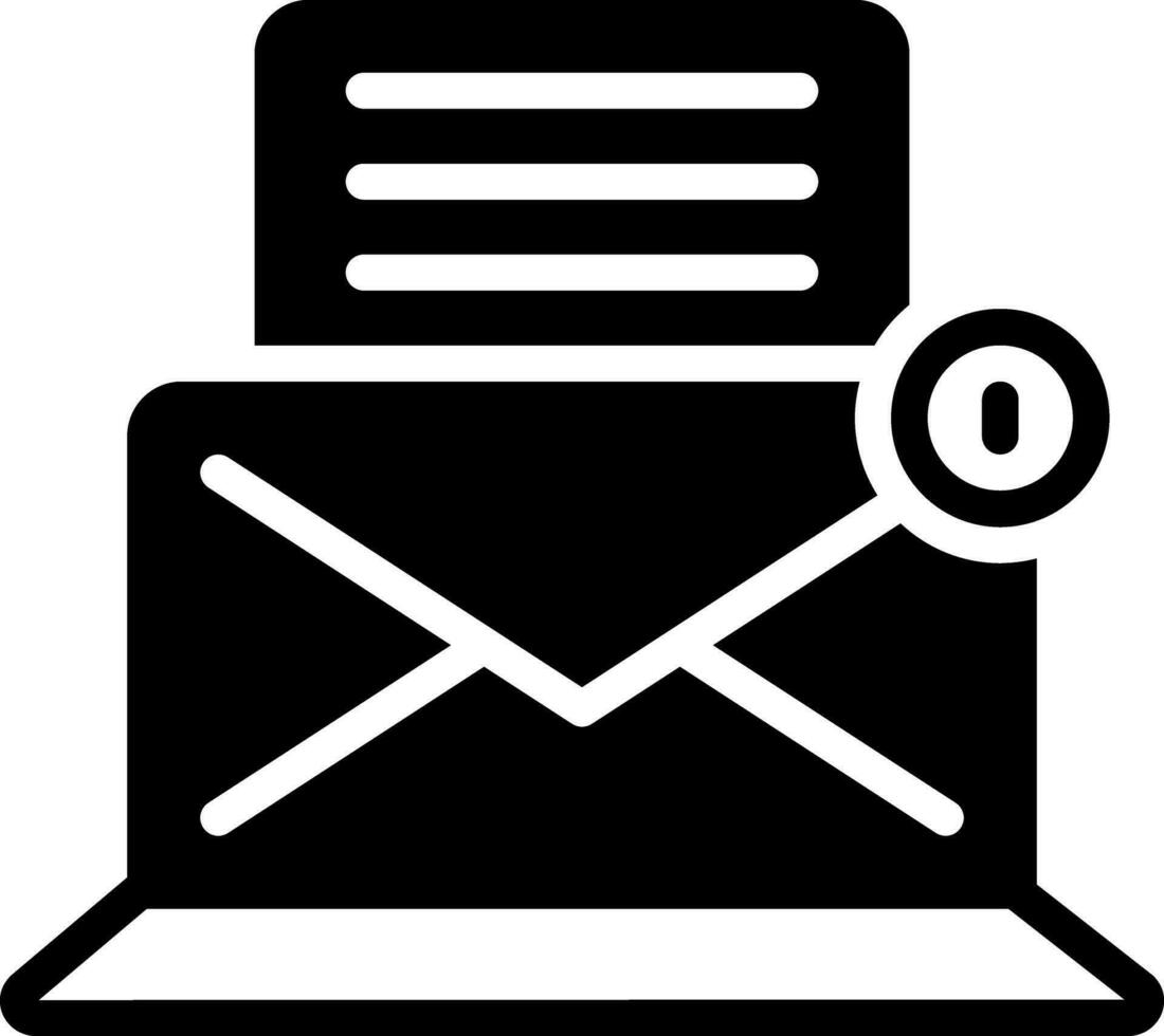 solid icon for e mail vector