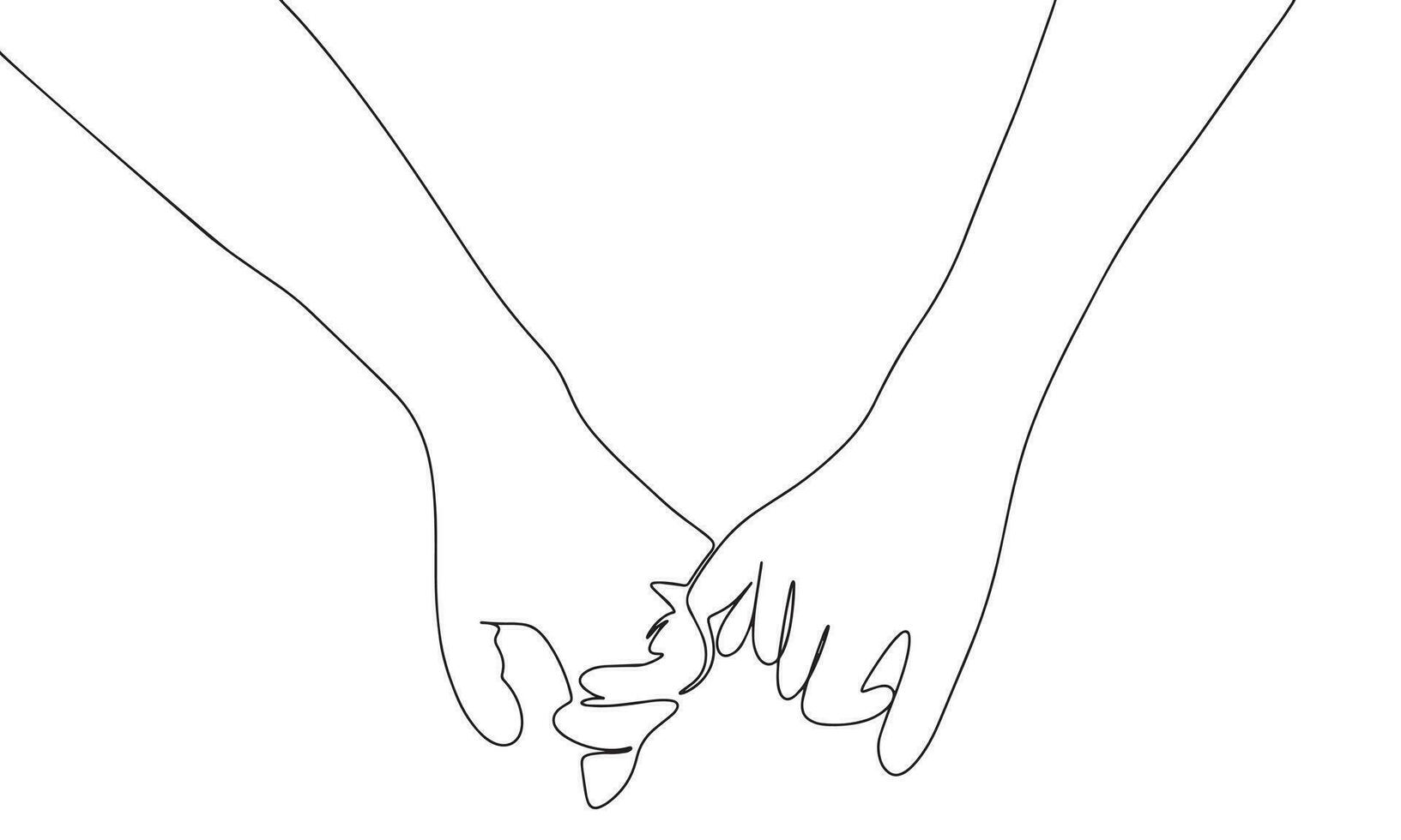 Premium Vector  One line drawing of two adult hands holding each other  together romantic couple lover design vector