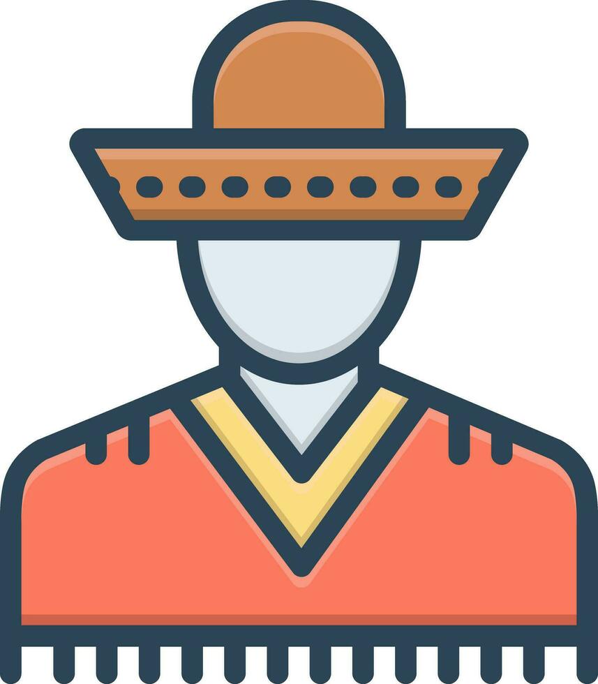 color icono para mexicano vector