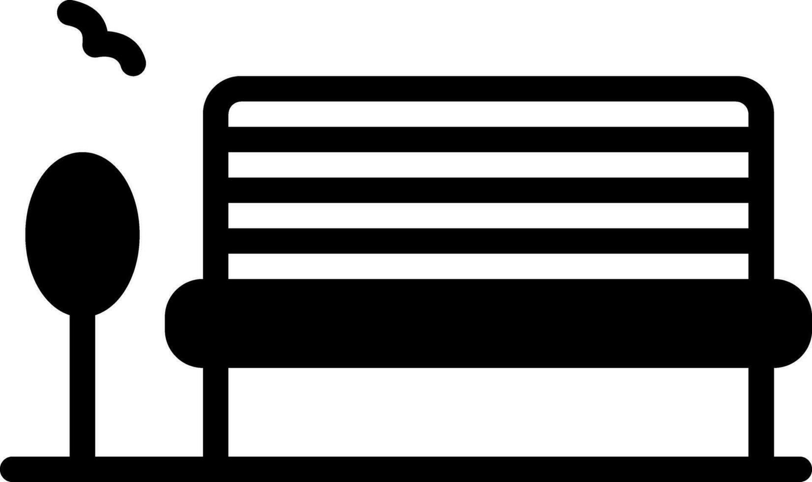 solid icon for bench vector