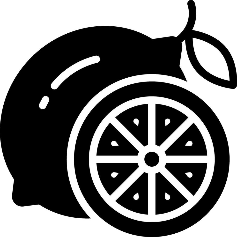 solid icon for lemon vector