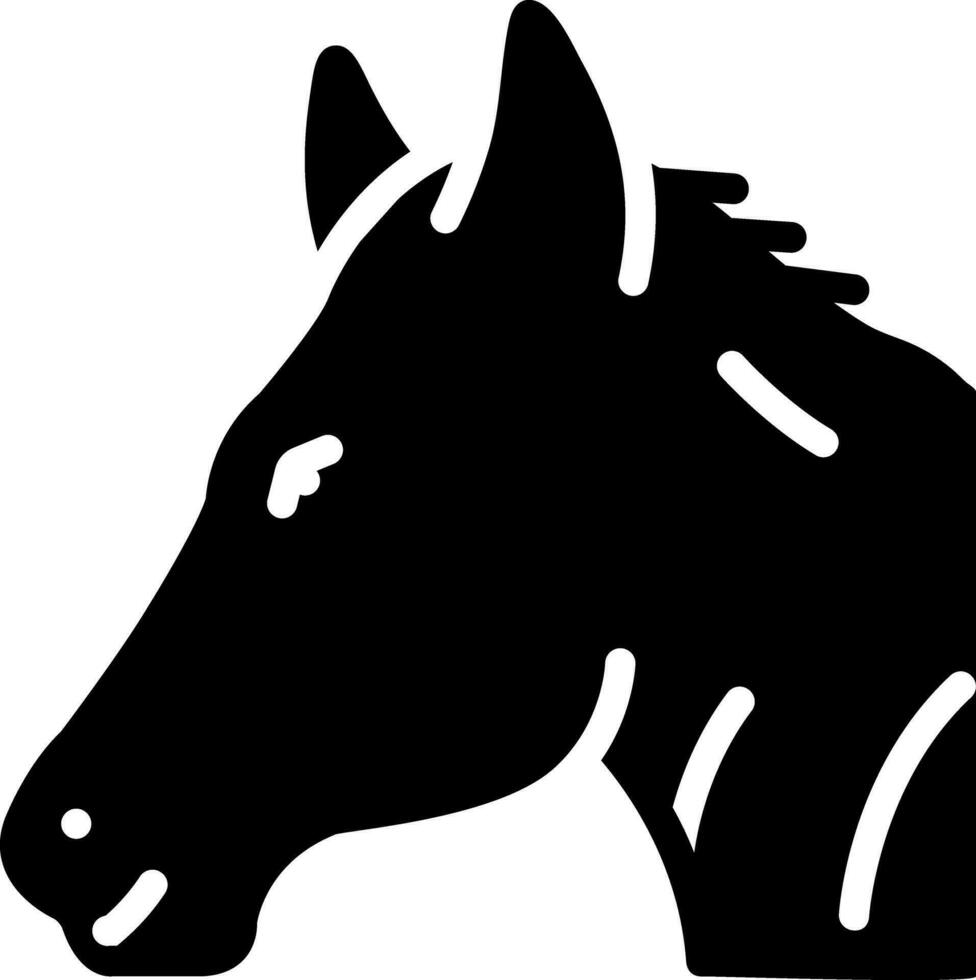 solid icon for horse vector