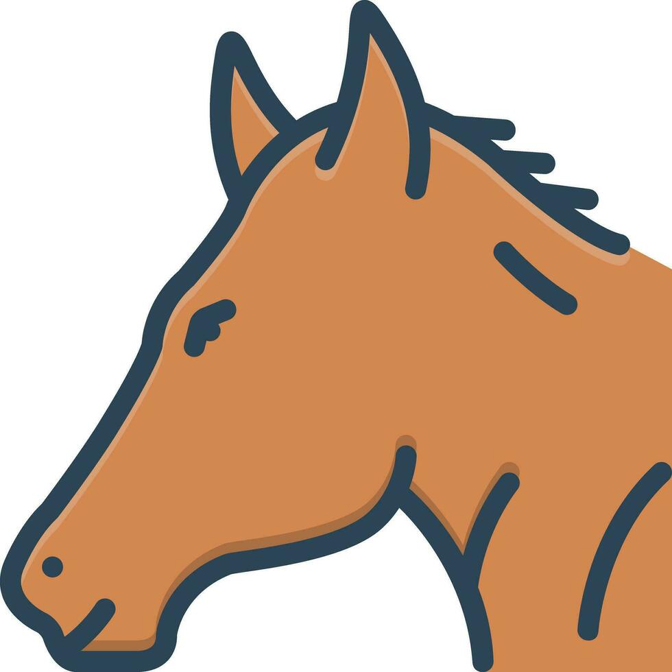 color icon for horse vector