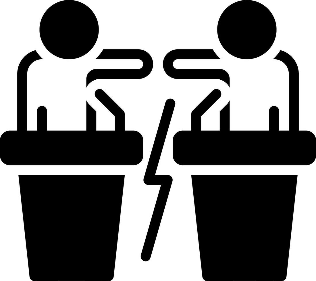 solid icon for opposition vector