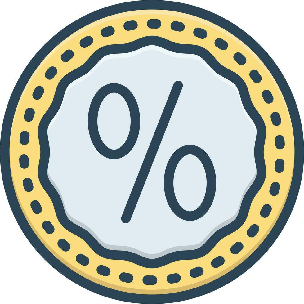 color icon for percentage vector