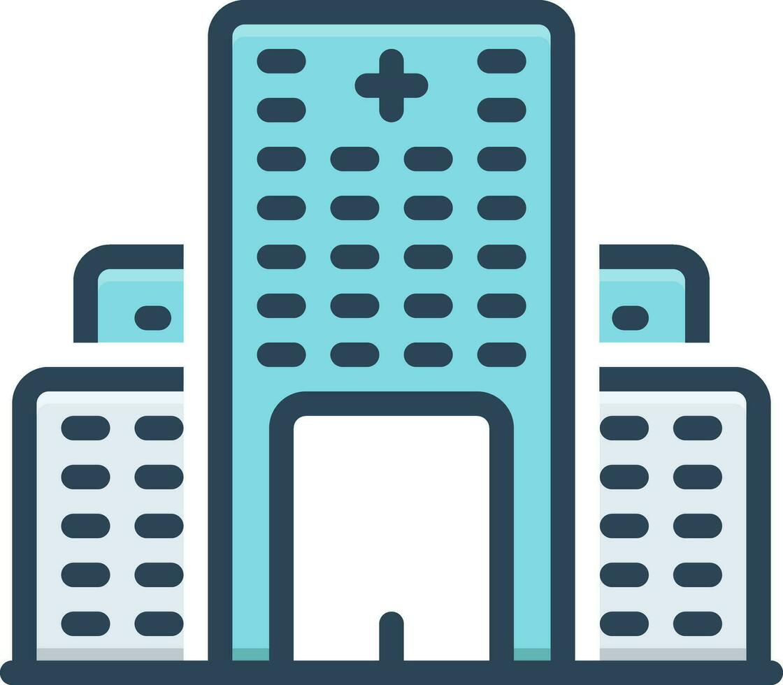 color icon for hospital vector