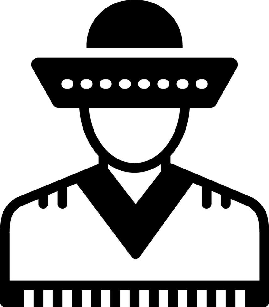 sólido icono para mexicano vector