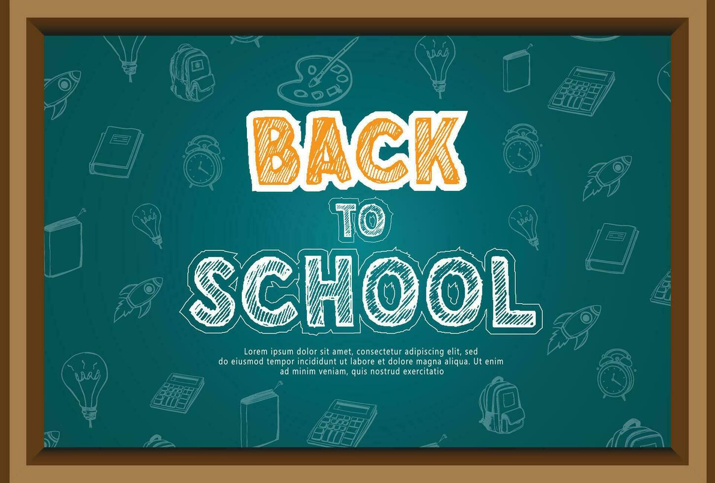 Welcome back to school background with chalk board, Concept of education banner with back to School pattern vector