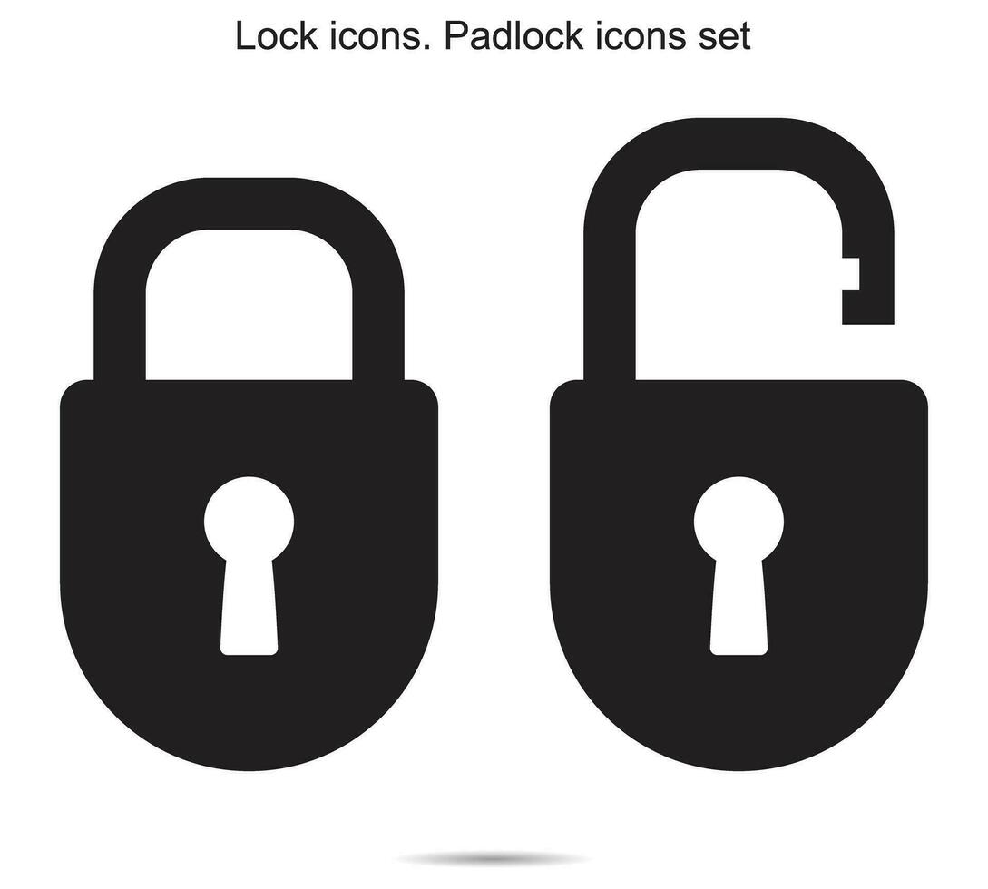 Lock icons. Padlock icons set, vector illustration.