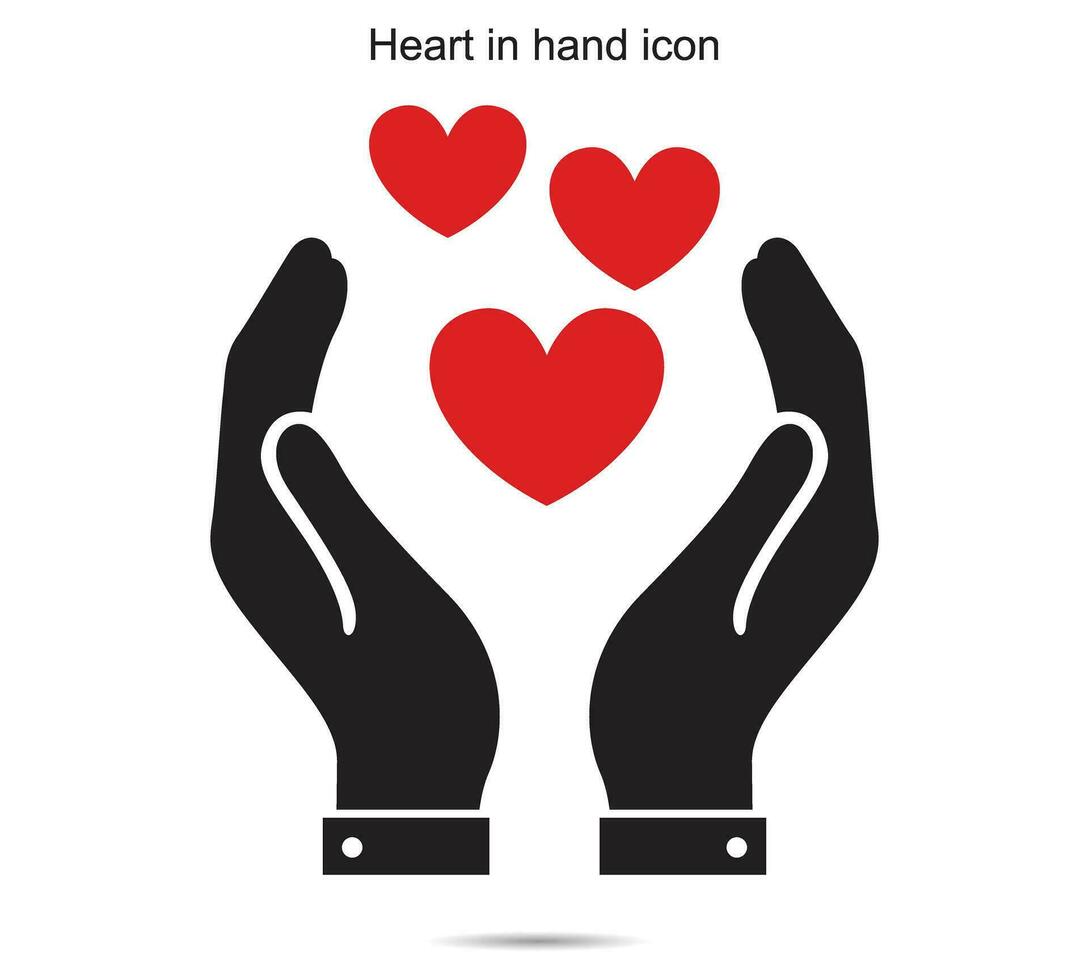 Heart in hand icon, vector illustration.