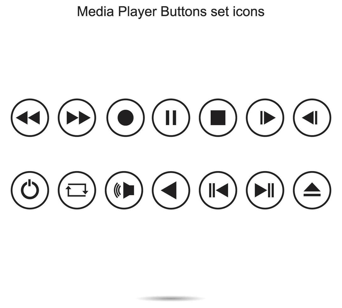 Media Player Buttons set icons, vector illustration.