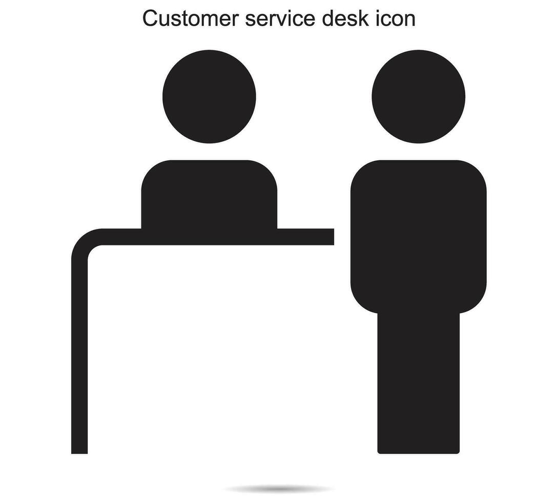 Customer service desk icon, vector illustration.