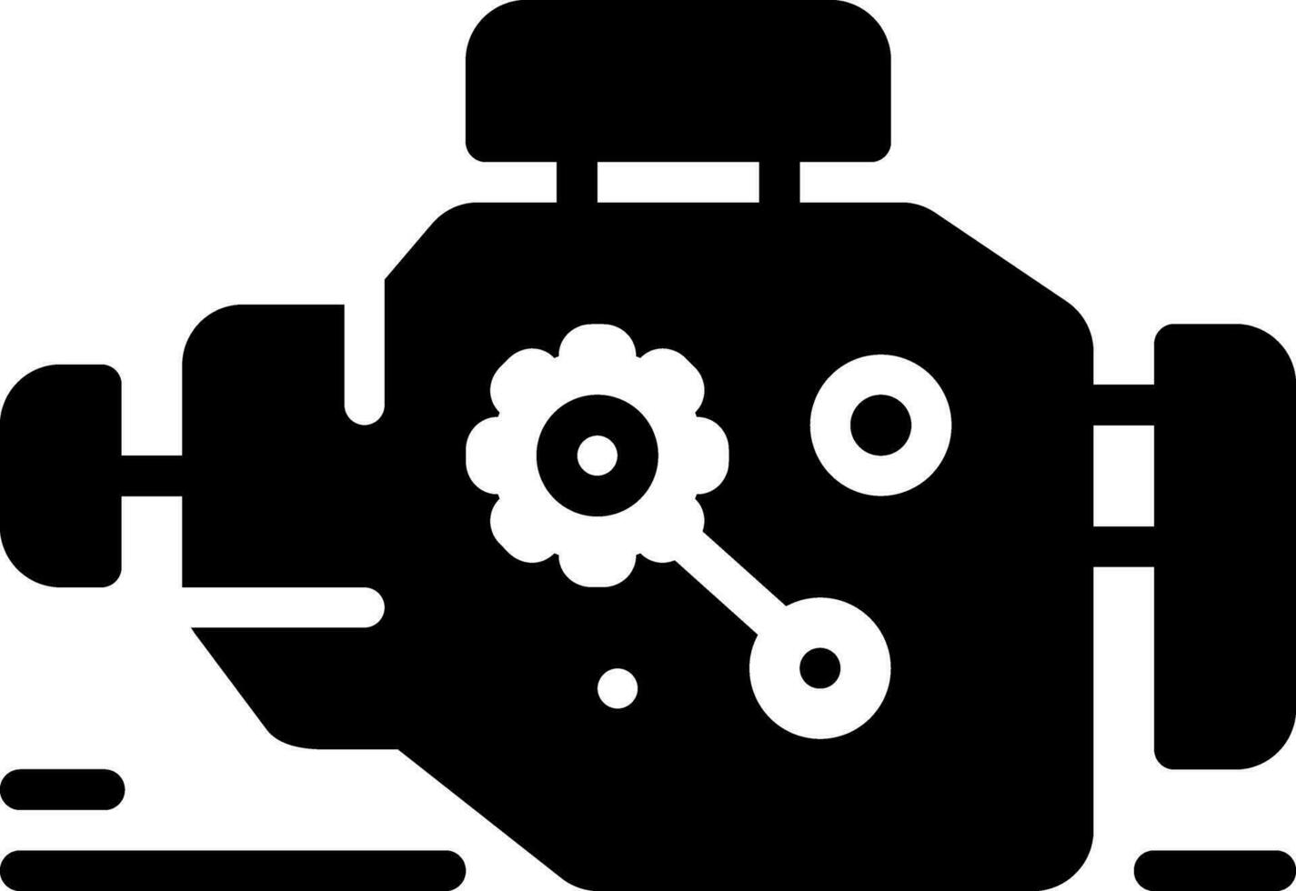 solid icon for engine vector