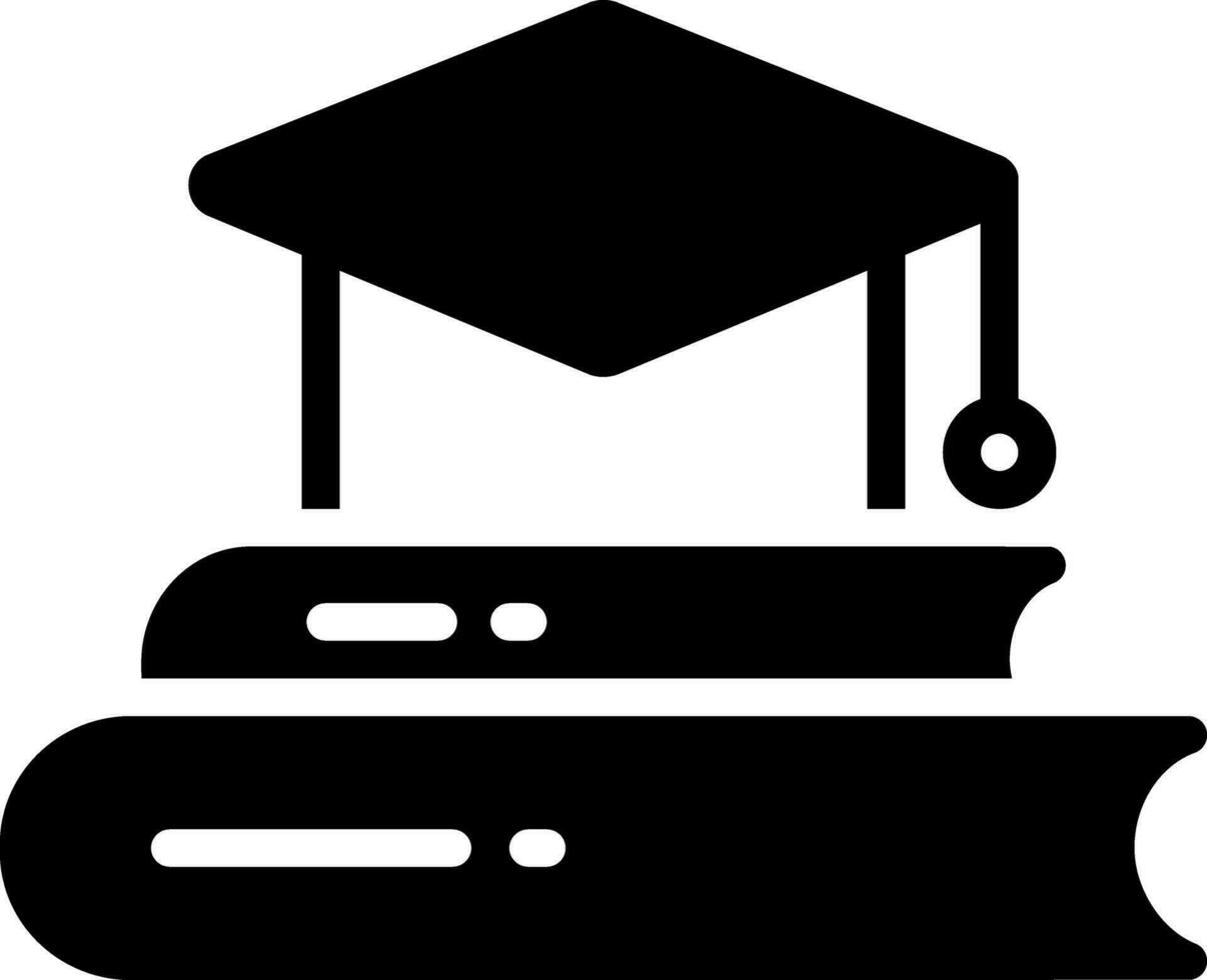 solid icon for graduate vector