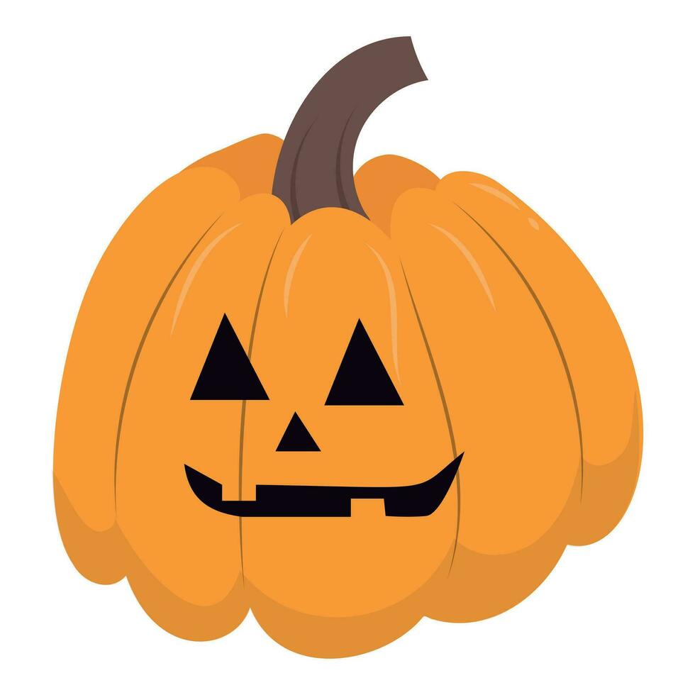 Jack o lantern isolated on white background. vector