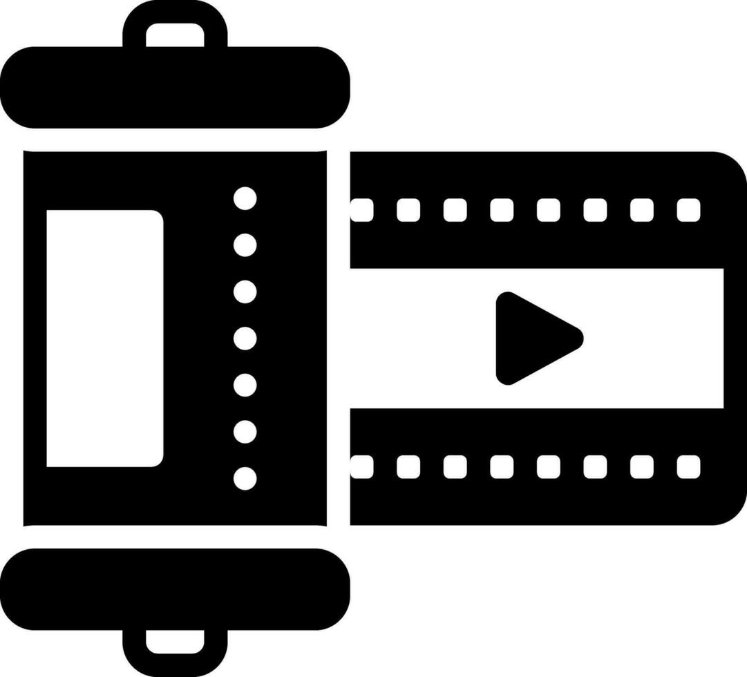 solid icon for film vector