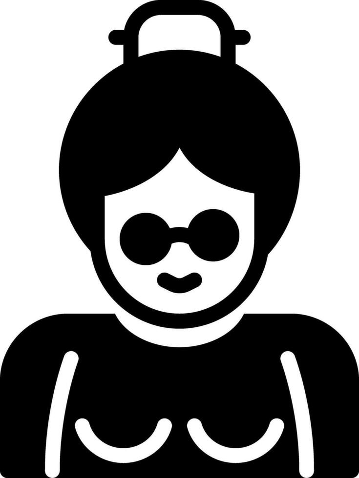 solid icon for grandmother vector
