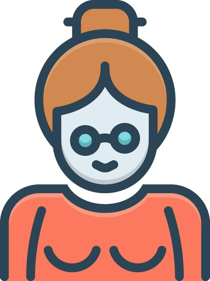 color icon for grandmother vector
