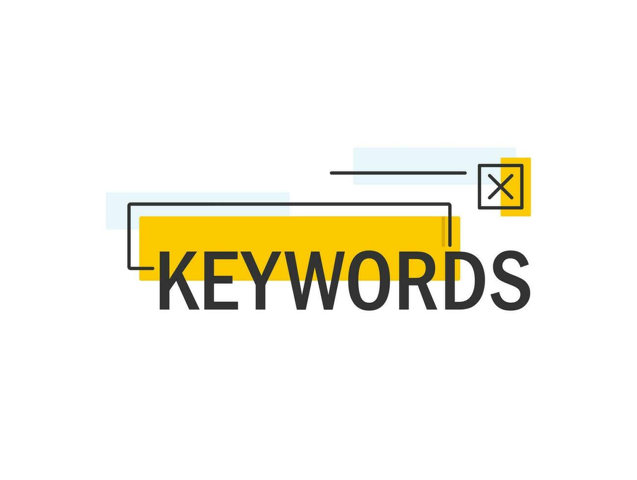 Conceptual line artwork for keyword research, on-page optimization, seo flat vector banner