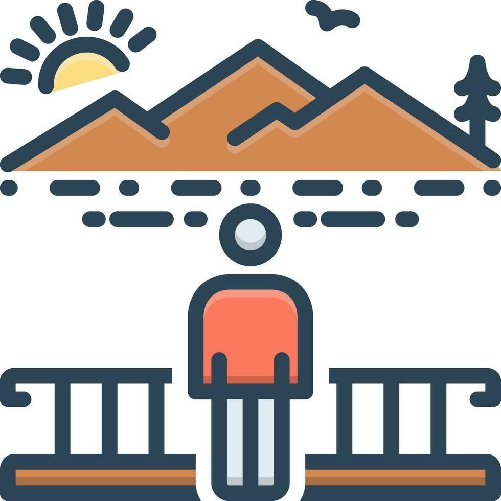 color icon for overlook vector