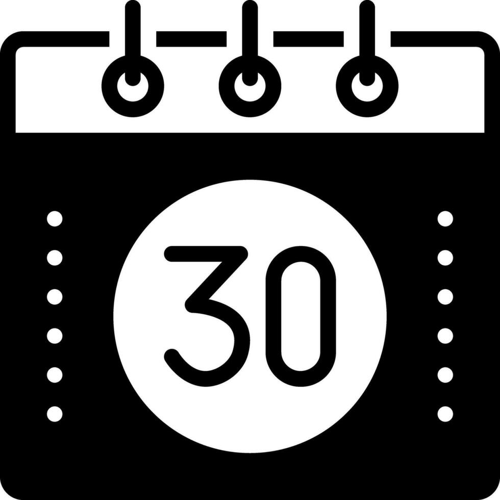 solid icon for thirty vector