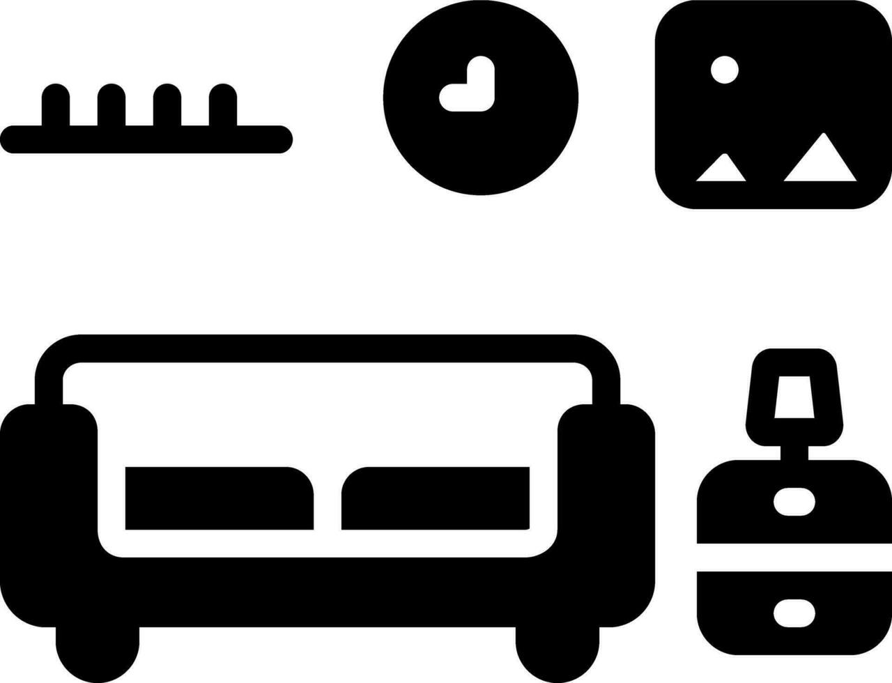 solid icon for living vector