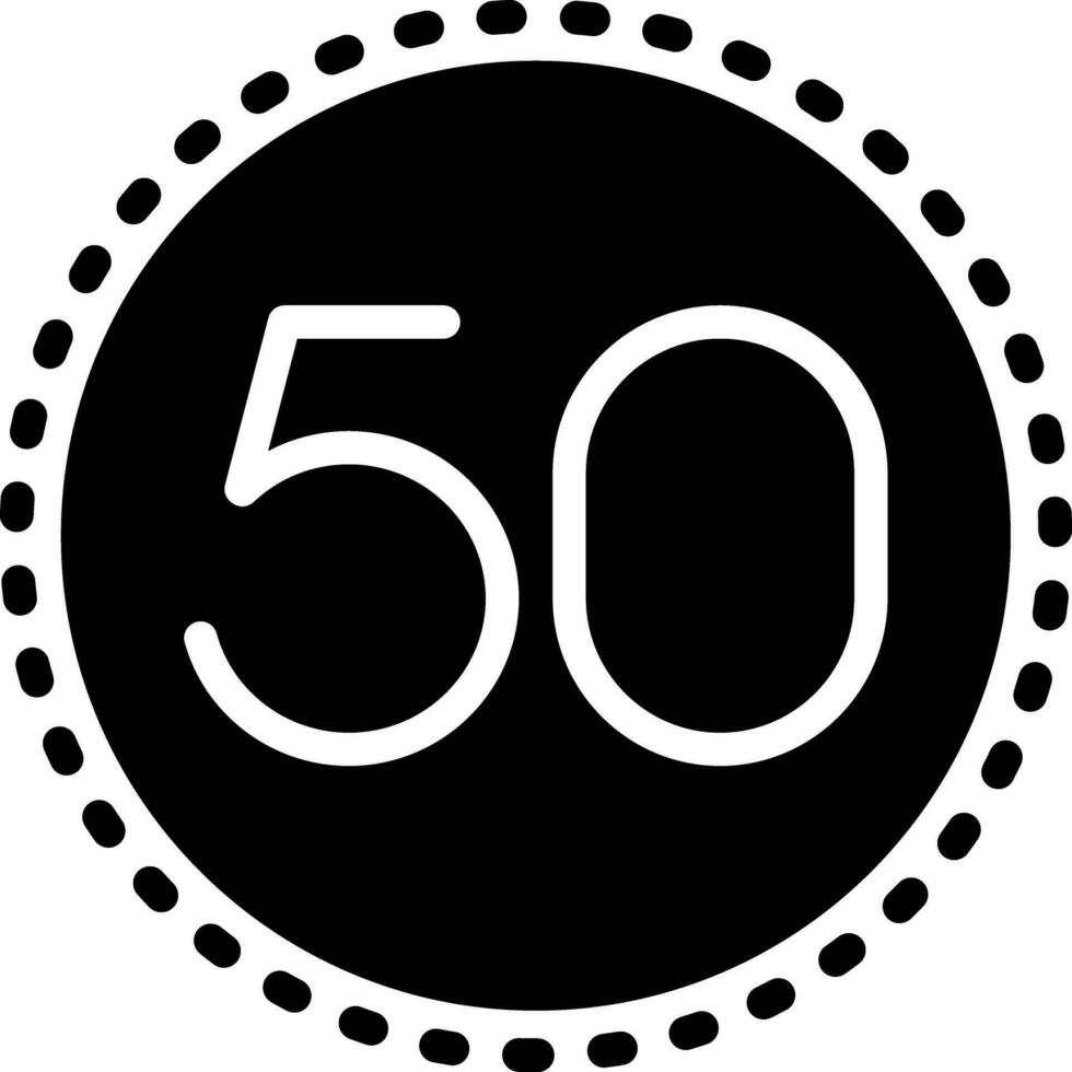 solid icon for fifty vector