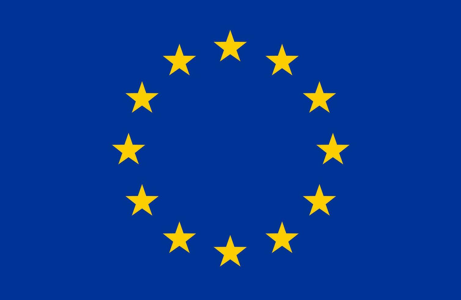 Flag of Europe. Yellow stars are arranged in a circle on a blue horizontal background. Vector. vector